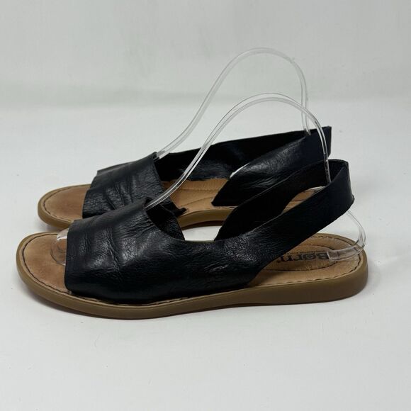 Born Inlet Sandals Womens 8 M Black Leather Open Toe Comfort Slingback Boho - Picture 2 of 16